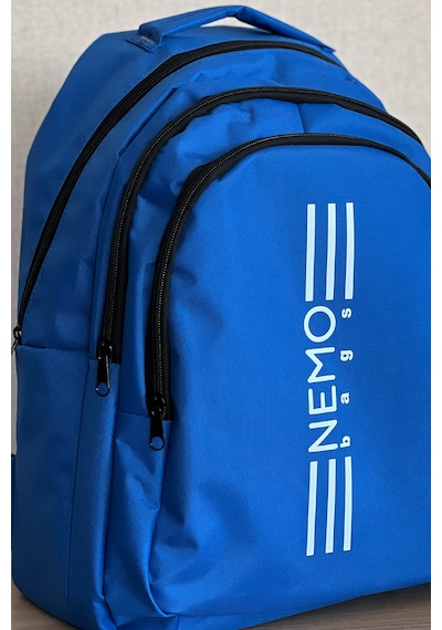 Nemo Bags Unisex Mavi Sırt Çantası Büyük Boy Okul Spor Çantası