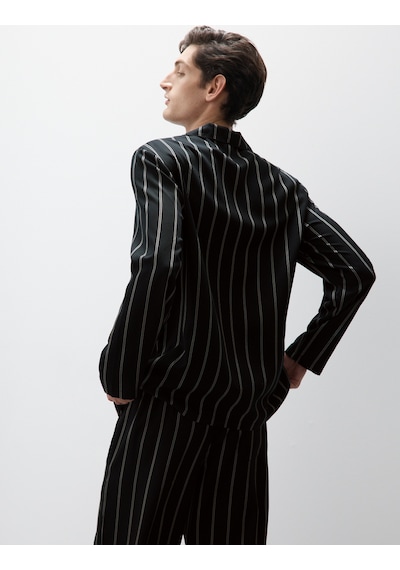 Marks & Spencer Regular Fit Çizgili Pijama Üstü T07001310A Çok Renkli