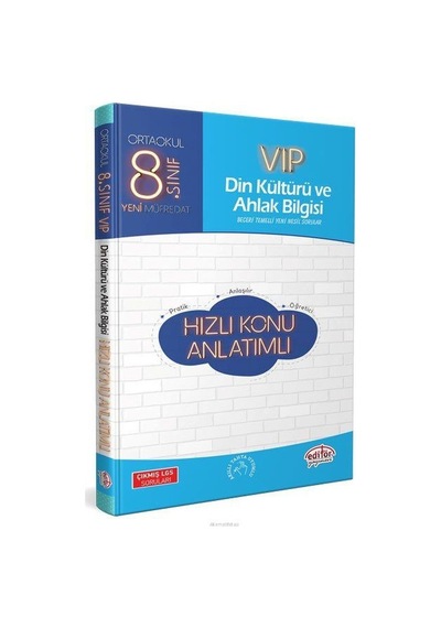 8.Sınıf VIP Din Kültürü ve Ahlak Bilgisi Hızlı Konu Anlatımlı -  Editör