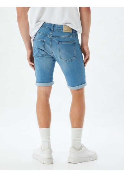 Koton Slim Fit Kot Şort Bermuda Cep Detaylı Pamuklu Açık İndigo 4sam40068ıd Açık İndigo Koton Slim Fit Kot Şort Bermuda Cep Detaylı Pamuklu Açık İndigo 4sam40068ıd Açık İndigo