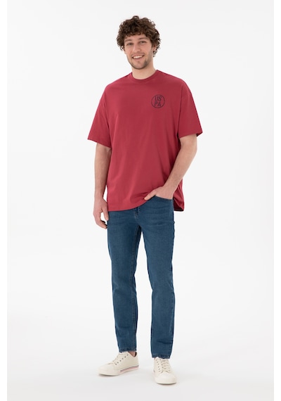 U.S. Polo Assn. Erkek Oversize Fit Bisiklet Yaka Vişne Tişört 50305904-VR223 U.S. Polo Assn. Erkek Oversize Fit Bisiklet Yaka Vişne Tişört 50305904-VR223