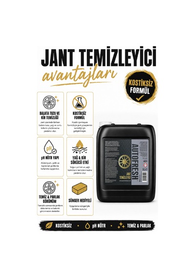 Jant Temizleyici Oto Araç Jant Temizleyici 5 Lt Kostiksiz Formül