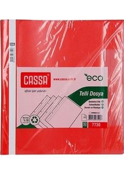 Plastik Telli Dosya Kırmızı 50 Li Cassa