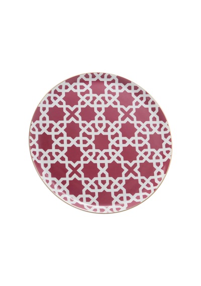 Porland Desen5 Fuşya Düz Tabak 28cm Sku: Smg8690010560087 Açık Gri