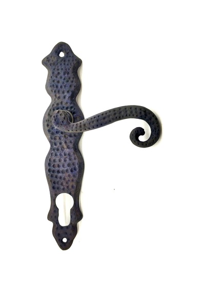 Antika Tarz Dekoratif Pirinç Ferforje Oda Kapı Kolu - 210x43 Mm, Oksit