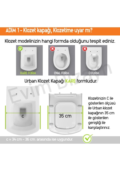 Aqua Bagno Urban Yavaş Kapanan Klozet Kapağı