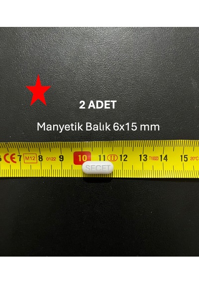 Manyetik Balık 6x15 Mm - Boy:15 Mm - Çap:6 Mm 2 Adet/pk