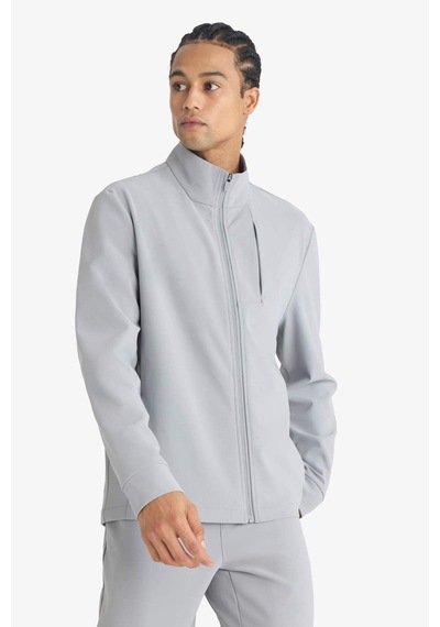 Defacto Defactofit Standart Fit Dik Yaka Fermuarlı Sweatshirt F7635ax25augr454 Gri