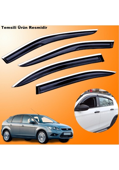 Ford Focus 2 Hb Mügen Cam Rüzgarlığı Abs Krom Nikelajlı Cam Rüzgarlığı 2005-2011 Arası 4 Lü Set
