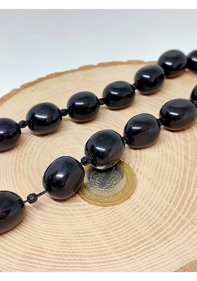 Obsidyen Taşı Şekilli Yarım Dizi 44605 18cm Uzunluğundadır Çok Renkli