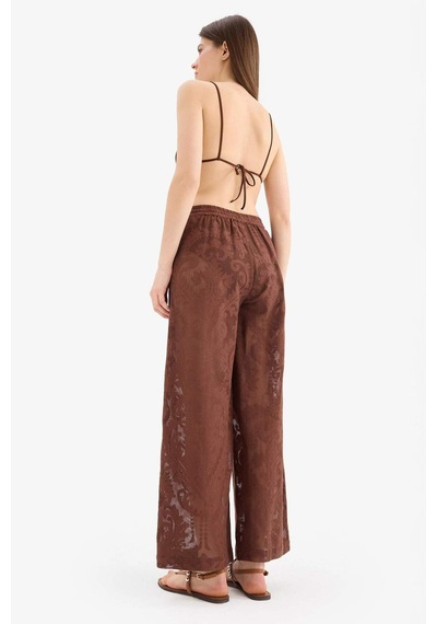 DeFacto Dantelli Esnek Belli Beyaz Plaj Pantolonu-Fall in Love D9767AX25SMBN319