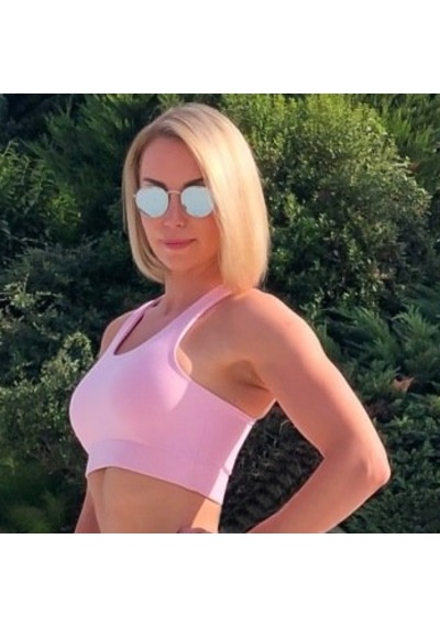 Lismina Sırtı Tek Kalın Çapraz Askılı Spor Büstiyer - Sporcu Sütyeni Pembe