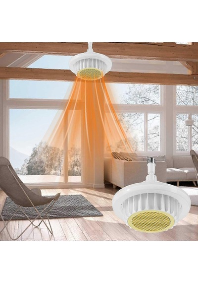Istıcılı, Kumandalı, 3 Işık Modlu Led Ampul Isıtıcı Led Avize Ortam Isıtan 36 Watt 3900 Lümen Ampul