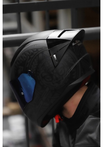 Rapıd 2 Race Takaroa Mat Siyah Kask + Spoiler Mat Siyah
