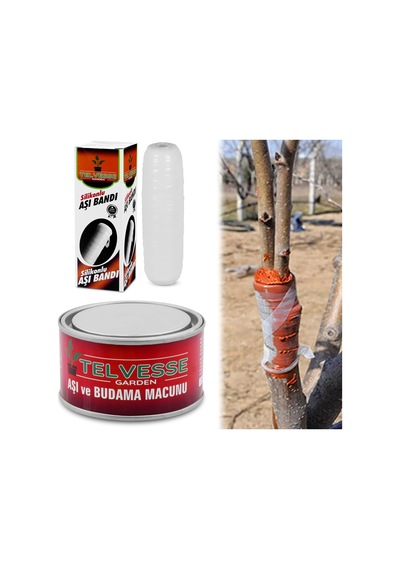 Bandı + Macunu 2'li Set Ağaç Budama Aşılama Macunu Bant Seti Aşılama Aleti 1