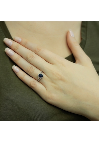 Lova Pırlantalı Oval Safir Yüzük - 1030160