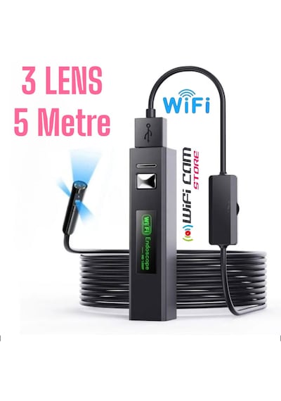 3 Lensli Wifi Yılan Kamera 5 Metre