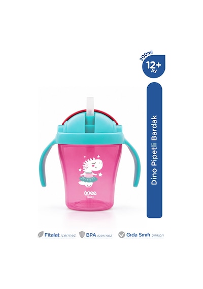 Wee Baby Pipetli Bardak Pembe Renkli Çok Renkli