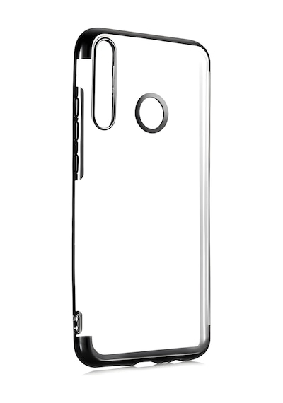 Huawei Y6p Kılıf Dört Köşeli Lazer Silikon Kılıf Siyah