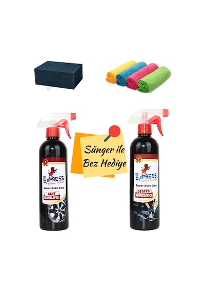 Premium Jant Temizleyici Parlatıcı Döşeme Koltuk Temizleyici Süngerli Bez 500ml Spreyli Etkili - 656663095 Diğer