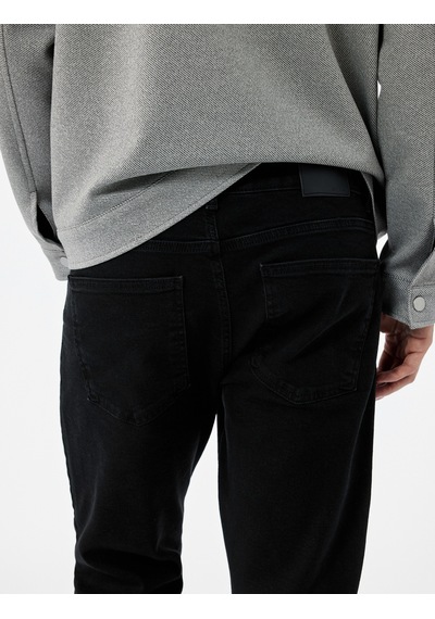 Koton Normal Bel Pamuklu Straight Fit Jean Pantolon - Mark Jean Siyah 6wam40022nd Siyah