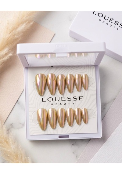 Louésse Golden Mirror Takma Tırnak 12 Li Gold Ayna Efektli Parlak Nail Set