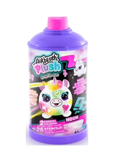 Airbrush Neon Boyanıp Yıkanabilen Mini Peluş Sürpriz Paket Mor