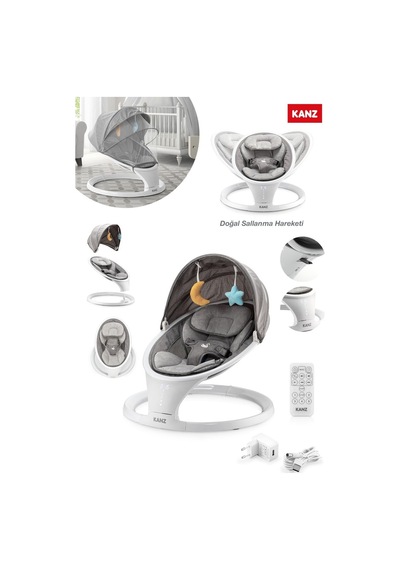 Kanz Swan Elektrikli&kumandalı Ana Kucağı Gri