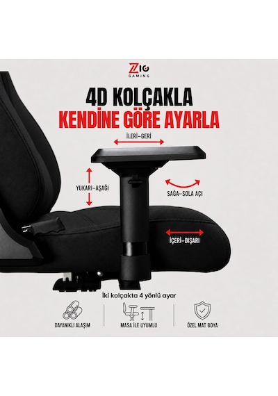 Gaming Venom Fabric Deep Black Oyuncu Koltuğu Ve Çalışma Sandalyesi, Air Flow Keten Kumaş, Oturak Ve Sırtta Visco Diğer