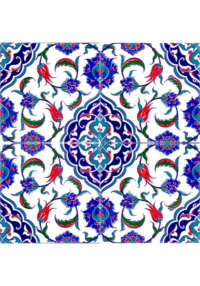 Armada Çini 20x20 Cm Ac 44 Osmanlı İznik Desen Kütahya Çini Karo
