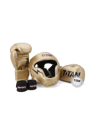 Gold Altın Serisi Özel Takım Set , Boks Kaskı, Boks Eldiveni, Dişlik, Bandaj