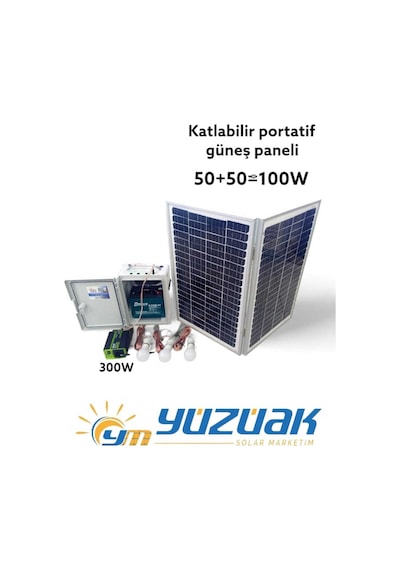 Yüzüak 24 AH Akü 100W Panelli TV-Laptop-Lamba ve Telefon Şarj Sistemi