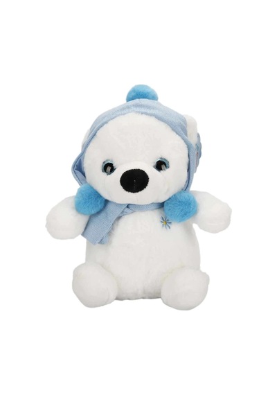 Şapkalı Ve Atkılı Peluş Kutup Ayısı 30 Cm S00004773 Beyaz