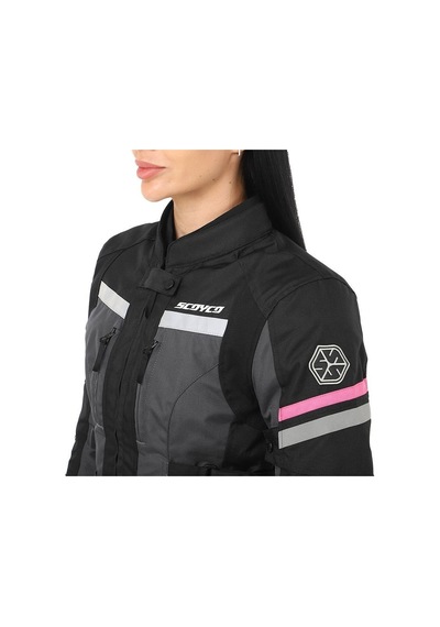 Scoyco Jk122 Motosiklet Montu Kadın 4 Mevsim Oxford 600-d Dayanıklı Kumaş Deri Motorcu Mont Women Black