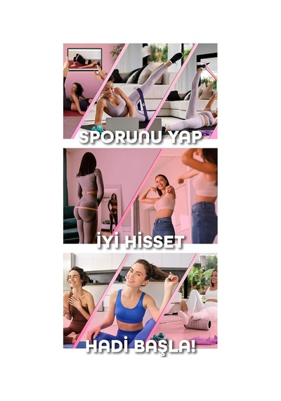 Tr 5 Farklı Direnç Çantalı Latex Pilates Aerobik Egzersiz Squat Lastiği Loop Bant Kapalı Uç Ton Diğer