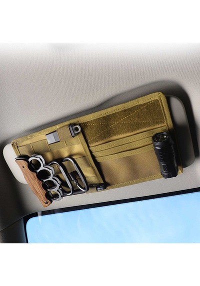 Araba Sun Visor Organizatör Çok Cep Araç Vizör Panel Depolama Sahibi Sürücü Lisansı İçin Uygun Khaki