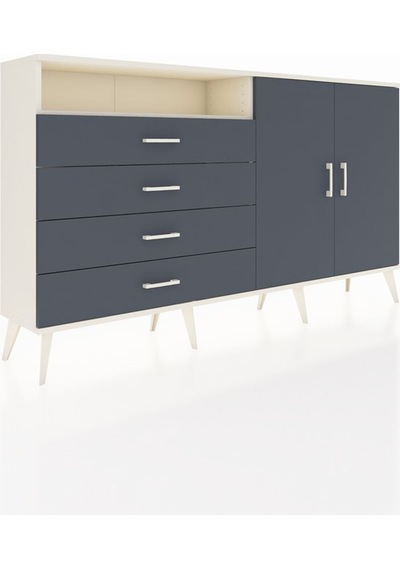 Arges Konsol 3 Raflı 4 Çekmeceli 2 Kapaklı 176x30x99 Aytaşı-antrasit Antrasıt/antrasıt - Aytası Arges Konsol 3 Raflı 4 Çekmeceli 2 Kapaklı 176x30x99 Aytaşı-antrasit Antrasıt/antrasıt - Aytası