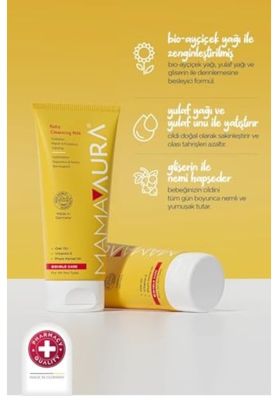 Mamaaura Baby Cleansing Milk, Yenidoğan Ve Hassas Ciltler İçin Nazik Temizleme Sütü, 200 Ml