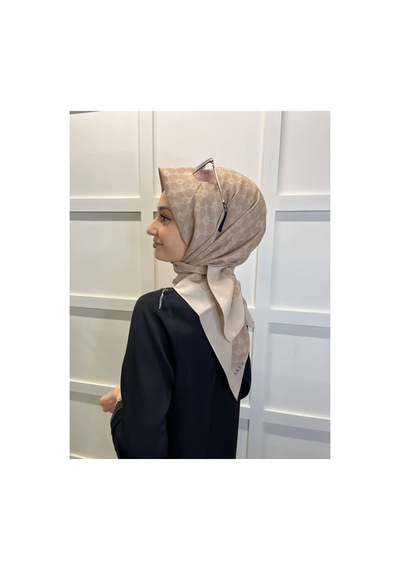 Aker Elegance Monogram Eşarp 1090500 Koyu Bej Koyu Bej