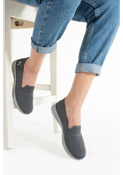 Adımist Kadın Örme Ses Yapmaz Ortopedik Rahat Hafif Günlük Sneaker Ayakkabı Gri