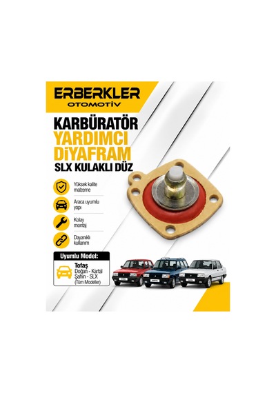 Karbüratör Yardımcı Diyafram Slx Kulaklı Düz - Erb2201