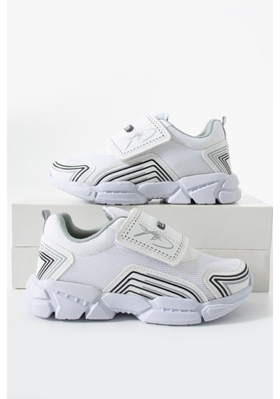 Adımist Çocuk Unisex Rahat Ortopedik Taban Cırtlı Hafif Sneaker Spor Ayakkabı Lento Cırtlı Beyaz