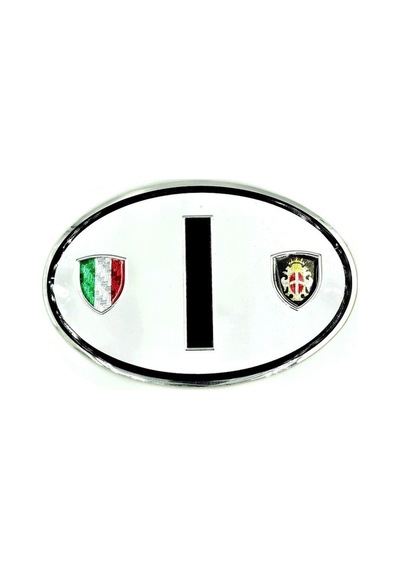 Etiketçilere Özel Armalar Oval Iharf Italy İtalya Bayraklı Beyaz Alüminyum Sticker Arma