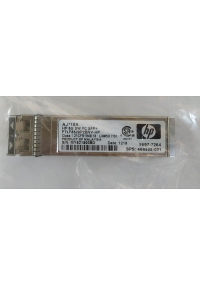 HP AJ718A 8G SW FC SFP+ FTLF8528P2BNV - HP Class1 21CFR1040 10 SFP Transceiver