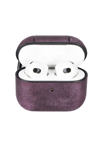 Apple Uyumlu AirPods 3.nesil Deri Kılıf Juni Aa7 Mor Mor