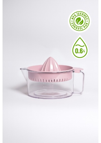 Hazneli Ve Ölçü Göstergeli Limon Ve Narenciye Sıkacağı, 0.60 L - Pembe Plastik Diğer