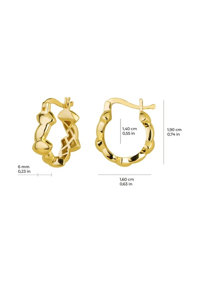 14 Ayar İtalyan Zigzak Altın Küpe 2,5 Gr-6092
