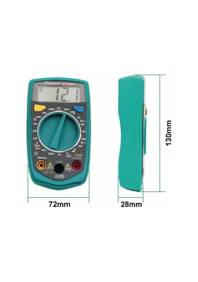 Proskit Mt-1233d Multimetre Mini Cep El Tipi Voltmetre Ampermetre Ac Dc Voltaj Akım Direnç Diyot