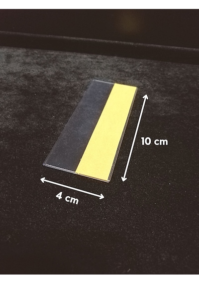 50 Ad Pvc Etiketlik Yapışkanlı 10x4 Cm Raf Etiket Cebi Yapışkanlı