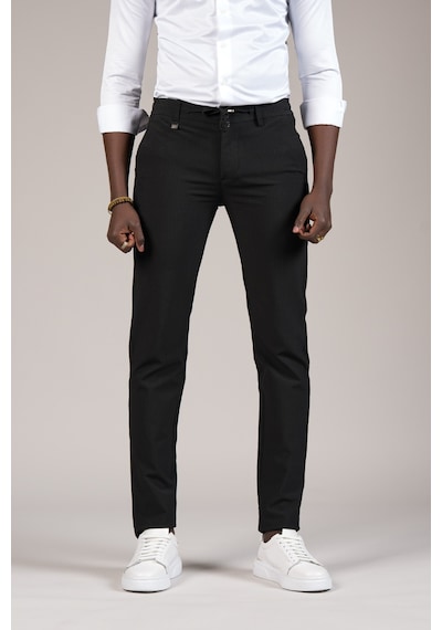 Perpant Slimfit İnce Çizgili Beli İplikli Ve Lastikli Likralı Yazlık Jogger Pantolon Siyah Perpant Slimfit İnce Çizgili Beli İplikli Ve Lastikli Likralı Yazlık Jogger Pantolon Siyah